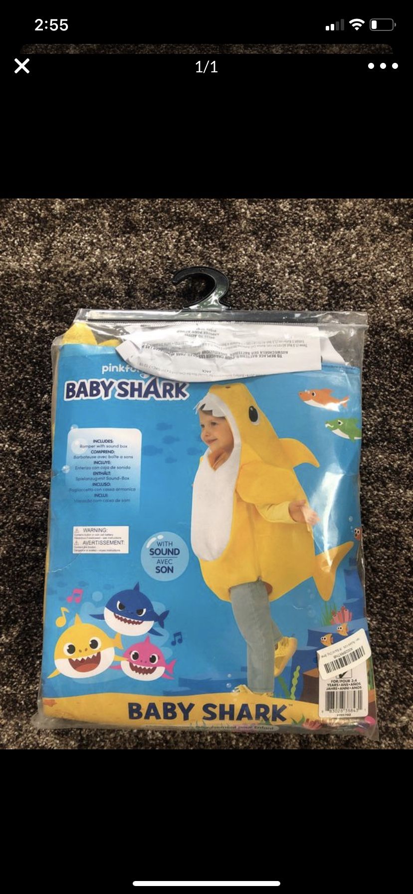 Baby shark costume