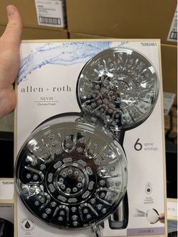 Dual Shower Head w/ Handheld – Allen + Roth Nevis Chrome (New in Box)