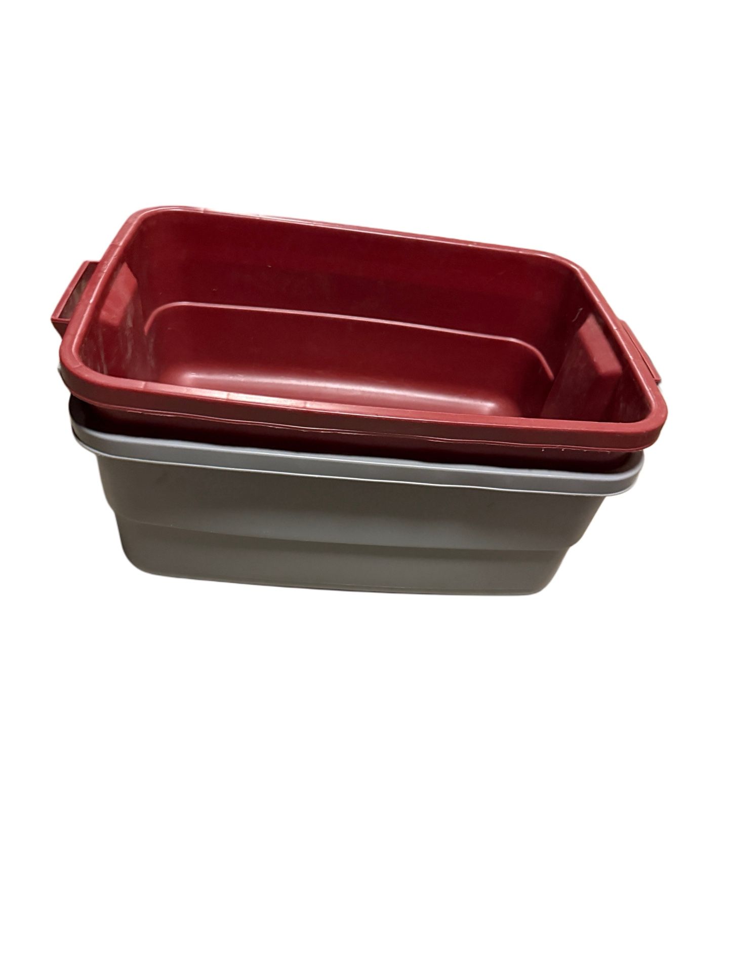 Set Of 2 Rubbermaid Plastic Storage Container Wash Basin Boxes No Lids