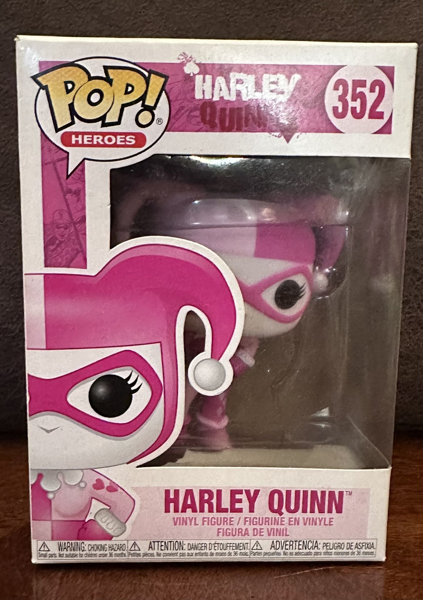 FUNKO POP HARLEY QUINN # 352 VINYL COLLECTIBLE BREAST CANCER RESEARCH FOUNDATION