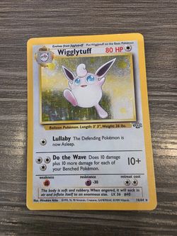 Vintage 1999 Nintendo Pokemon Wigglytuff Jungle Holo Rare Card 16/64 LP/MP