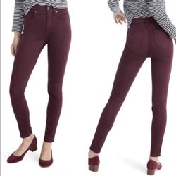 MADEWELL Red 9" High Riser Skinny Skinny Jeans
