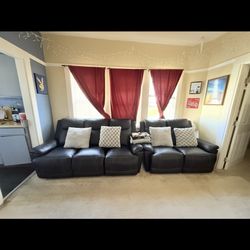 Black Leather Recliner Couches 