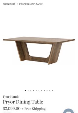 Four hands Pryor Dinning Table