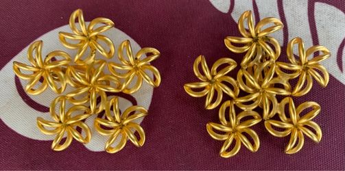 Gold-Tone Floral Cluster Earrings