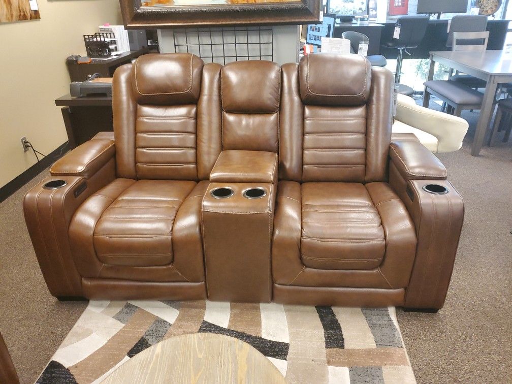 Italian Leather New Power Reclining Sofa Set Sold Separately