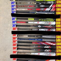 Baseball Bats Sizes And Prices Are Labeled In The Pictures Have More Baseball And Softball Equipment Available . Firm Prices