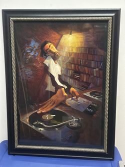 Justin Bua DJ Art Print, Urban Black Art High 39 3/4" Long 29 5/8"