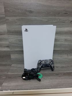 Sony Playstation 5 disc Edition 825gb white gaming console with controller and Cords cfi-1015a