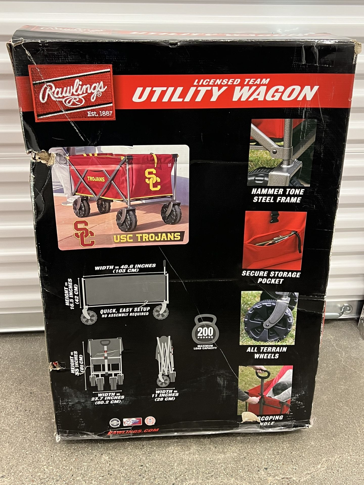 Last One!!!Rawlings Licensed Utility Wagon USC Trojans New In Box