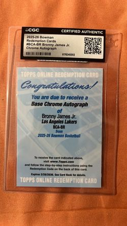 Base Chrome Autograph Bronny James JR