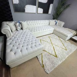 Presley 3Pc. Velvet Sectional Cream🍒 5 Colors, Fast Delivery,  Finance Available 
