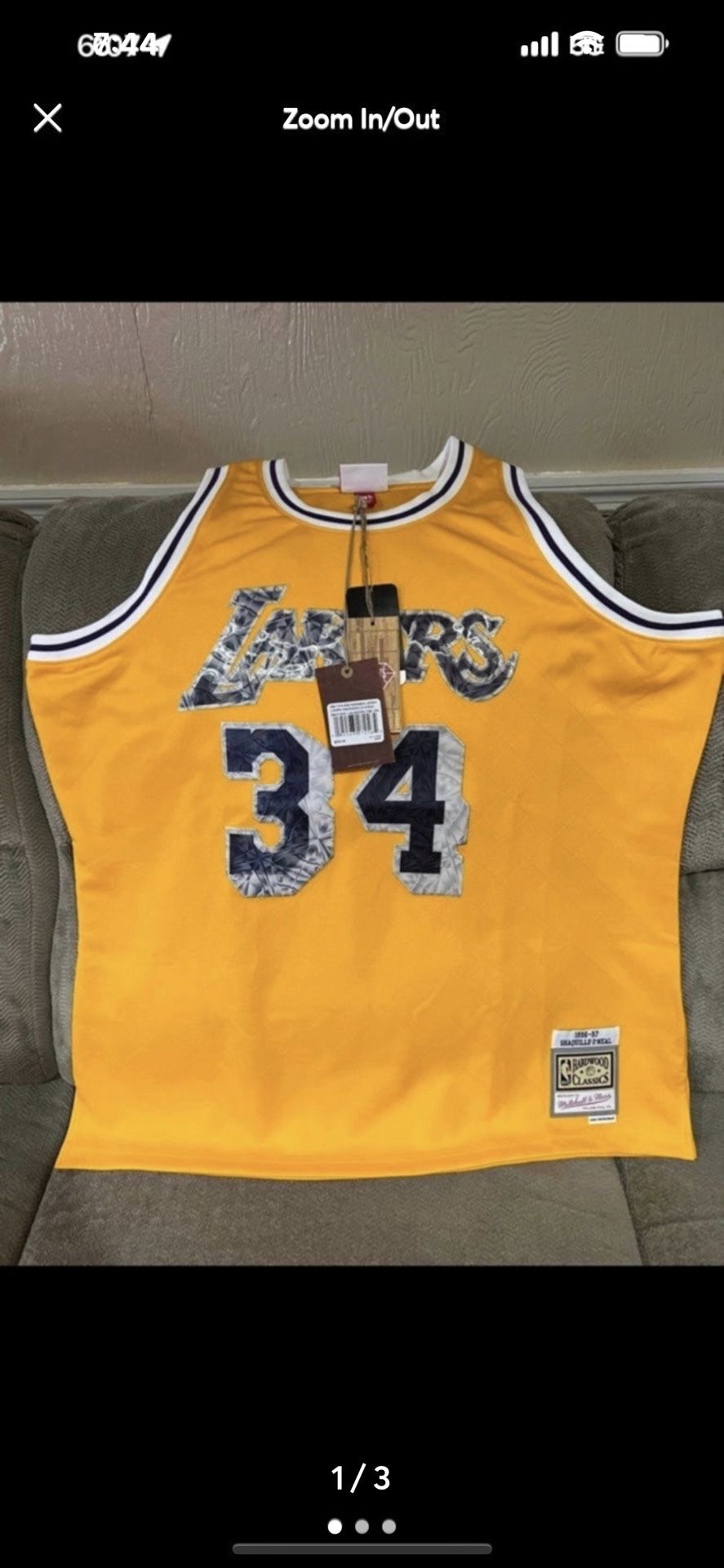 Shaquille O Neal Authentic 96-97 75 Year Lenticular LA Lakers Jersey XXL New With Tags as shown.