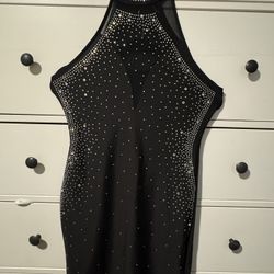 New Vestido Negro Con Brillo Nuevo 