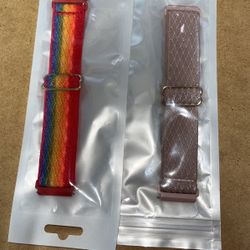 Elastic Nylon Bands Compatible with Fitbit Versa/Versa 2/Versa Lite/Versa SE, Stretchy Breathable Sport Loop Fabric Strap for Versa Smartwatch Wristba