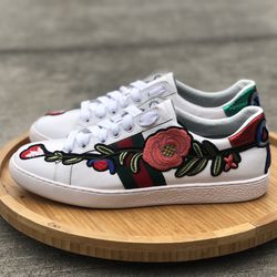 Gucci Ace Floral Print Womens Atheltic Shoes Low Top Womens Size 7 (EU Size 38)