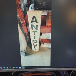 Wood Sign That Says Antique