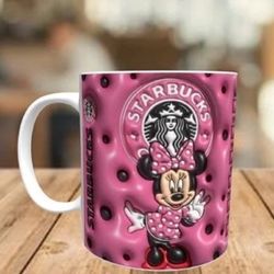 3D Minnie Starbucks Inflated Mug 3D Puffy Mug 3D Daisy Puff Mug