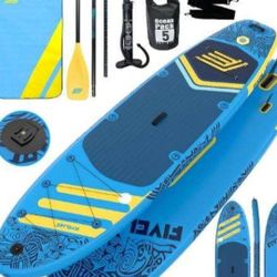 Brand New 2 Person 11 Foot INFLATABLE SUP W PADDLE PUMP FINS LEASH + MORE BNIB NEVER USED 