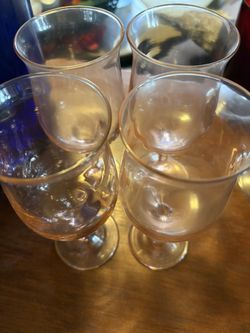 Vintage Pink Glass Goblets