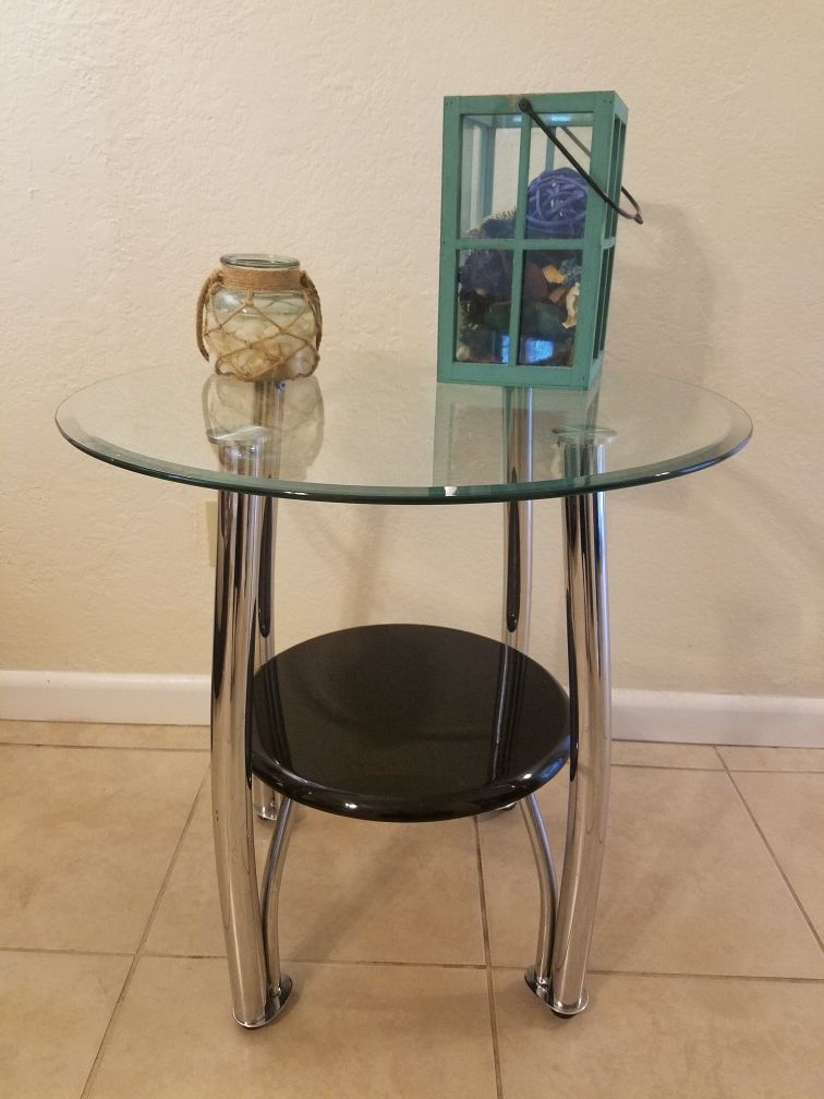 Glass top side table