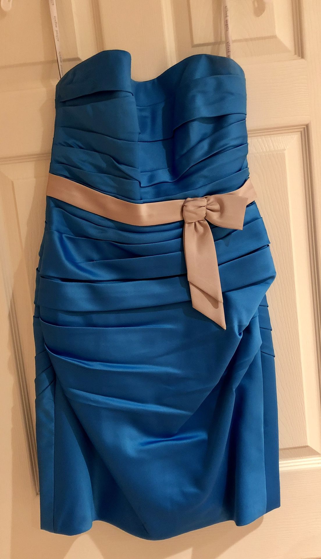 Marine Blue Strapless Cocktail Dress