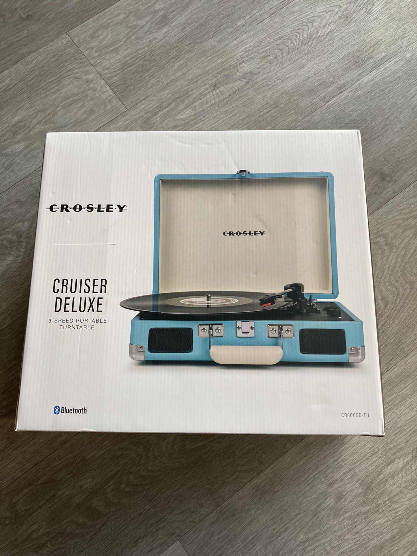 Record Player- Crosley CR8005D-TU Cruiser Deluxe Portable 3-Speed Turntable with Bluetooth