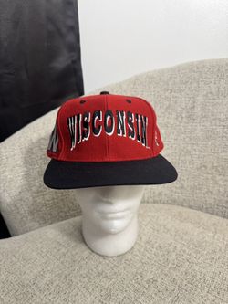 Vintage 90s Wisconsin Badgers SnapBack Top Of The World Hat