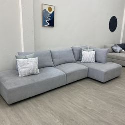 Macon 3- Piece Fabric Modular Sectional Couch 