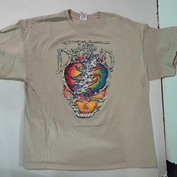 2XL Vintage 2004 Grateful Dead Tshirt 2-Sided Med Heavy Jerry Garcia Tour Skull