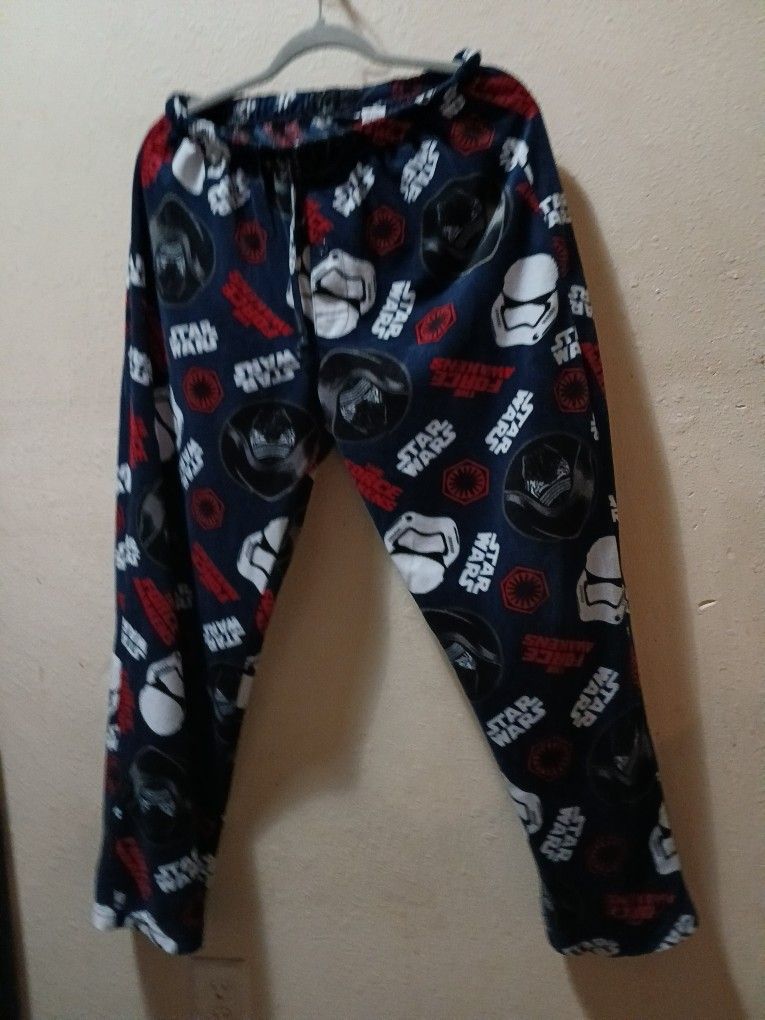 Star Wars Fleece Pajama Pants Blue Medium Excellent Condition
