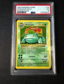 Pokemon Venusaur Base Set Shadowless PSA 5 15/102