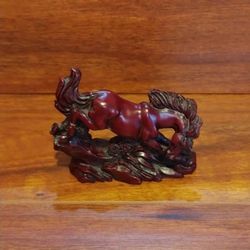 Feng Shui Red Money Horse Wealth Power Statue Figurine 