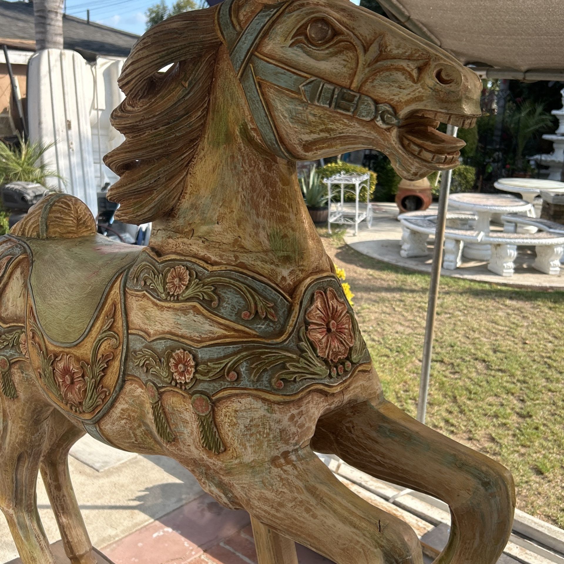 Hand Carved Wood Carousel Horse