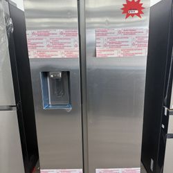 Samsung - 27.4 cu. ft. Side-by-Side Refrigerator with Large Capacity - Stainless Steel Model: RS27T5200SR