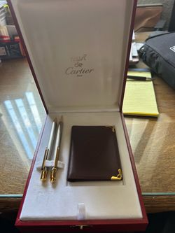LE MUST DE CARTIER PEN & PENCIL SET IN CASE Complete. Mint Condition. Authentic
