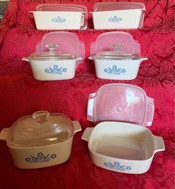 Vintage Blue Cornflower Baking Dishes and Loaf Pans $10 each