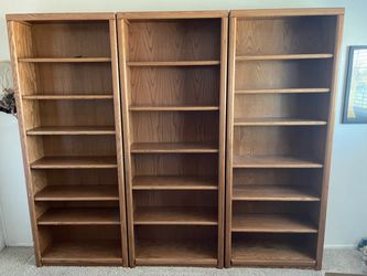 TALL OAK BOOKSHELFS