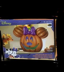 1) Disney Minnie Mouse LED Pumpkin Jack-o-Lantern Lights And Sounds Disney