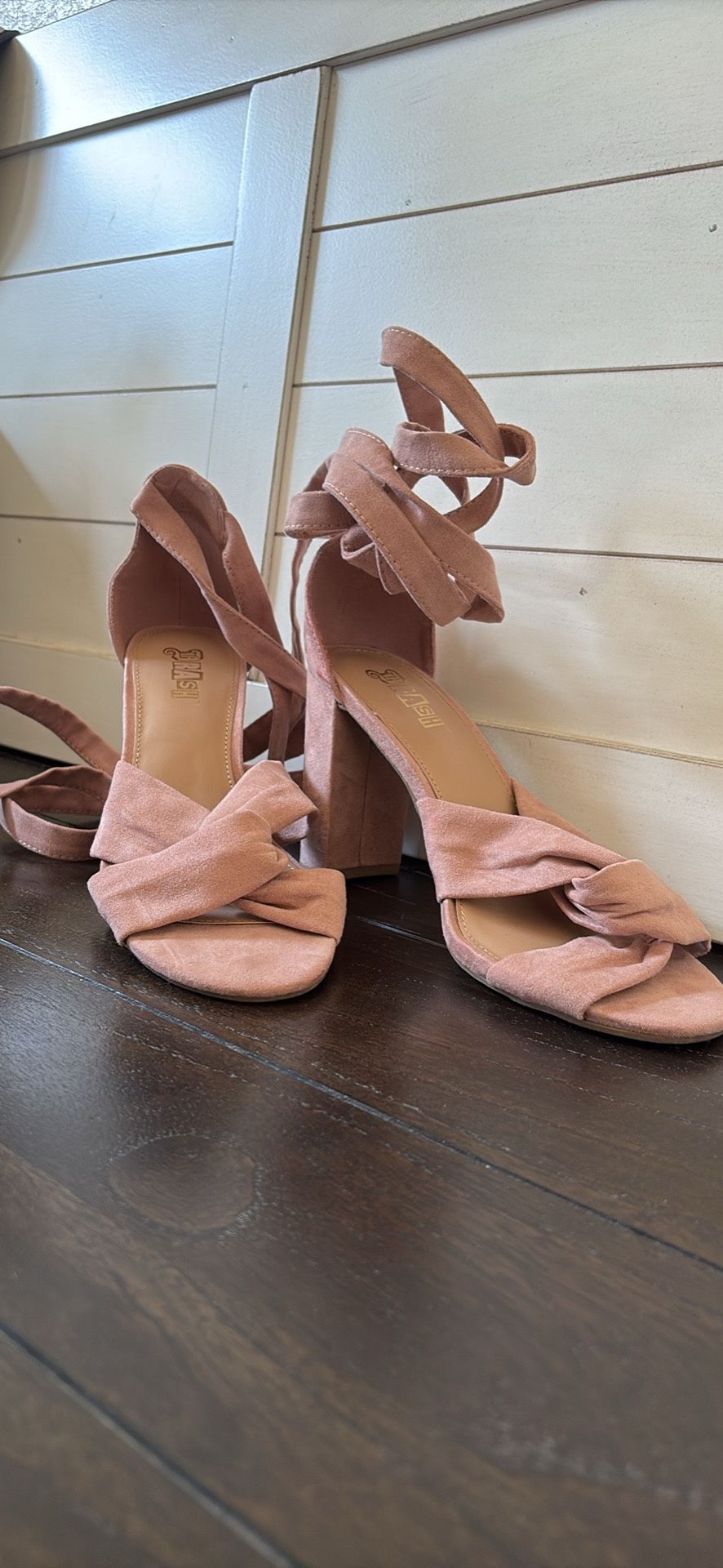 Suede Tie Up Heels