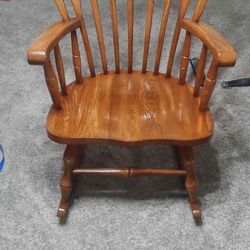Vintage Oskar Huber Oak Windsor Style Rocking Chair