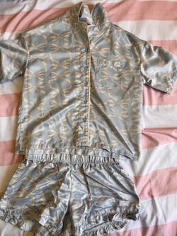 Bowed two piece pajama set