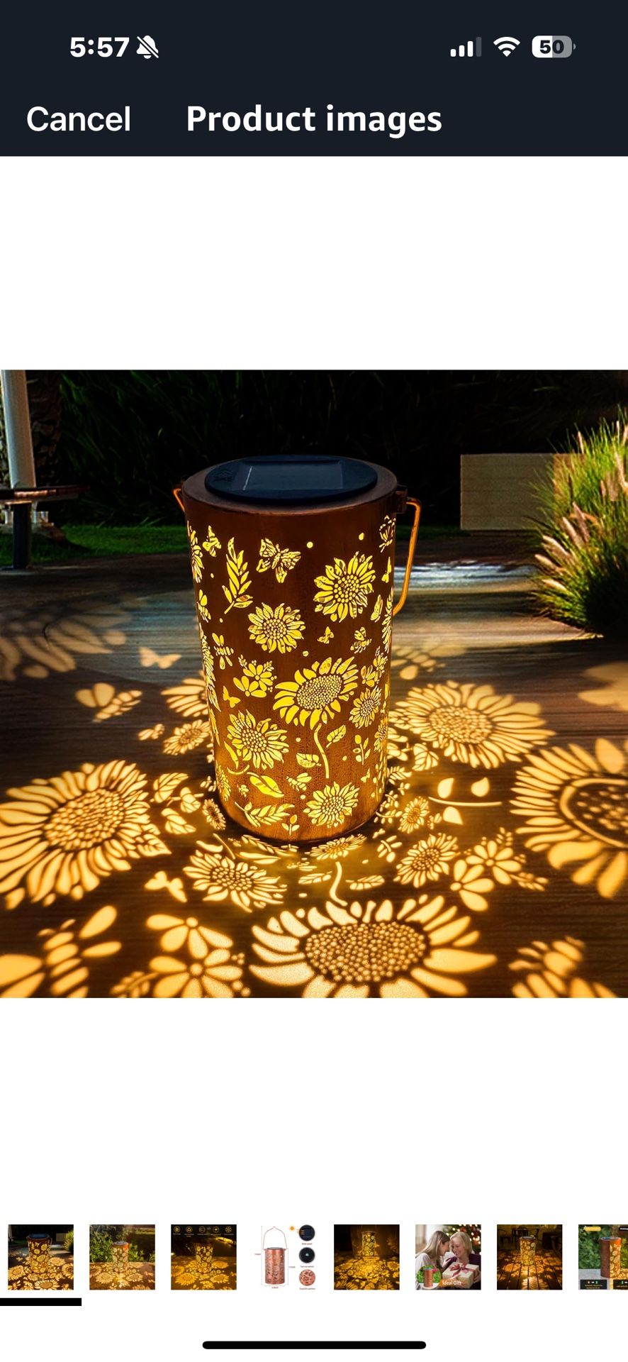 Birthday Gifts for Women Mom Grandma, Sunflower Solar Lanterns Outdoor Waterproof, Hanging Solar Lights for Yard, Patio, Porch, Garden Decor