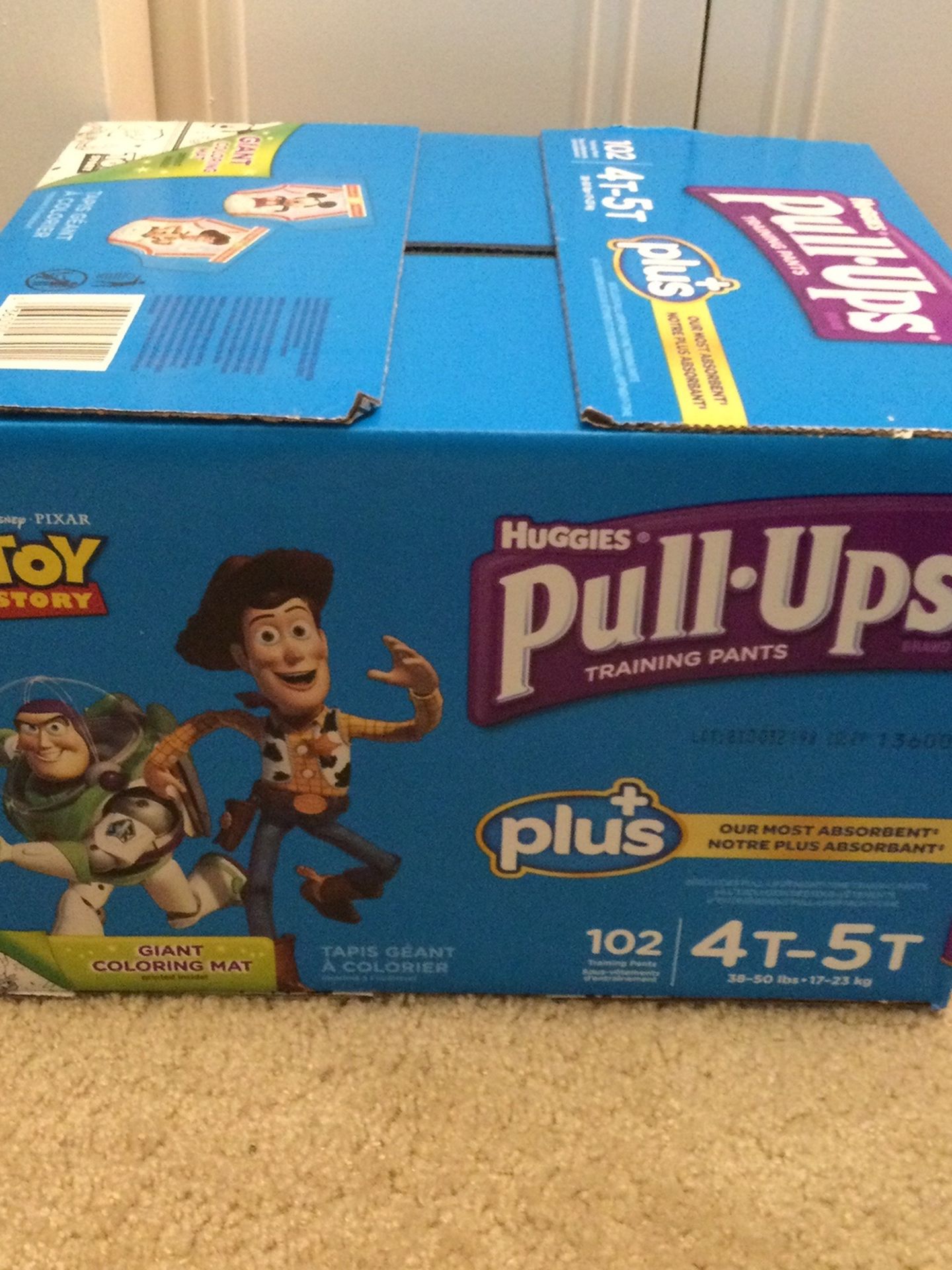 4T-5T Boys Pull Ups Brand New Sealed Box 102 Count