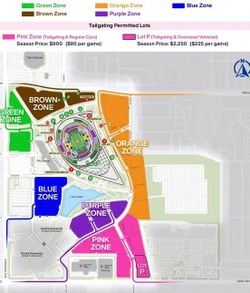 Los Angeles Chargers Parking brown Zone