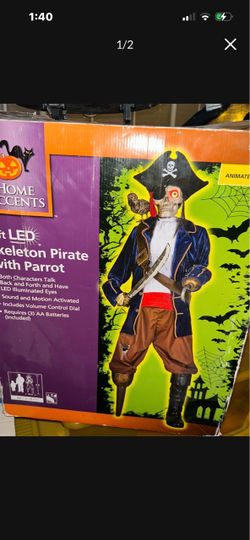 Home Accents Animated Skeleton Pirate with Parrot