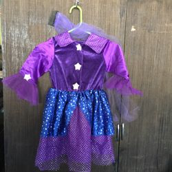 Purple witch costume 4-6 girls with moon hand piece wand Halloween costume
