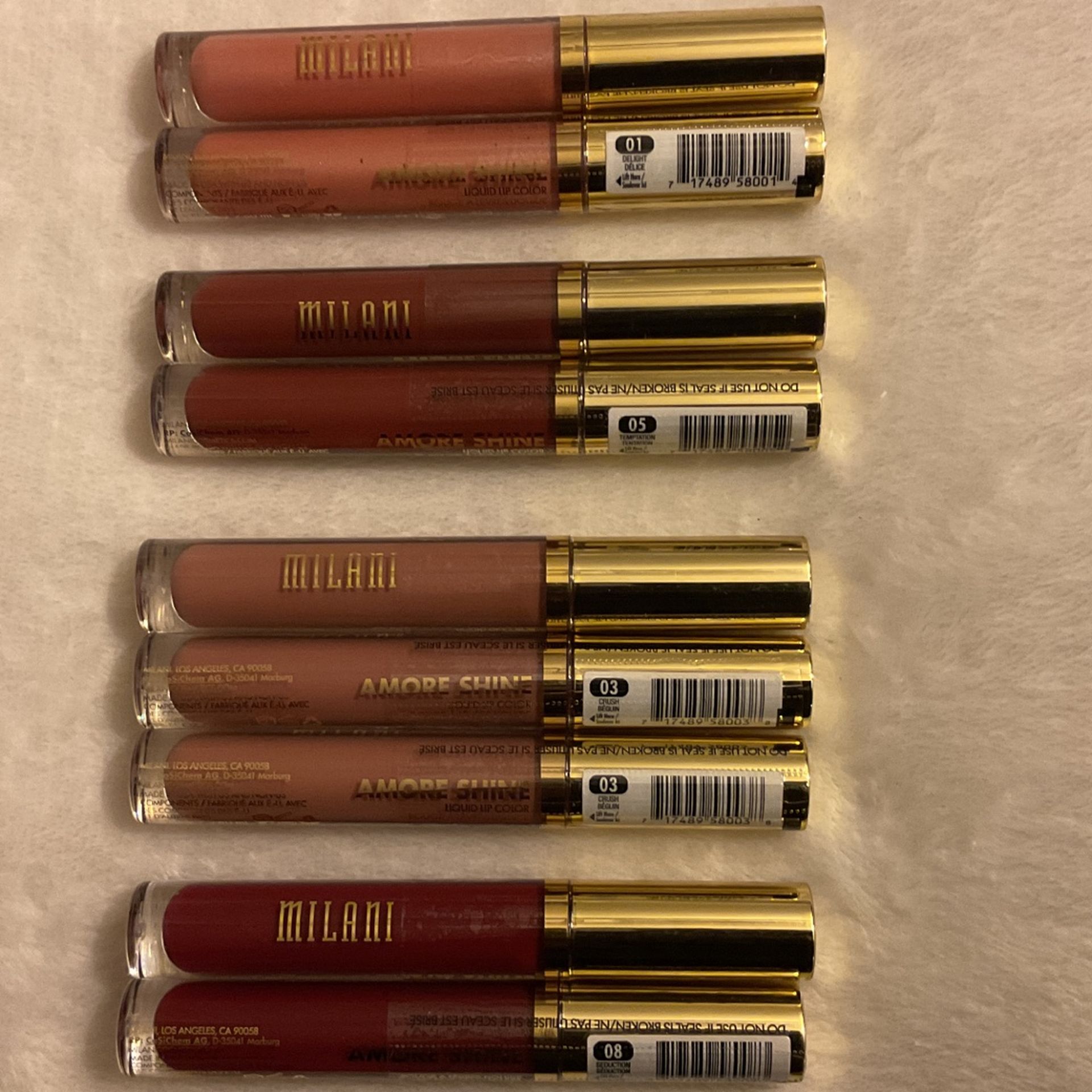 Amore Shine Lip Color,by MILANI …#01,03,05,and 08(4 Colors)