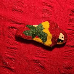 Beaded Parrot Coin Purse Zipper Excellent Condition 