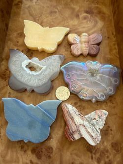 Crystal Stone Butterfly Carvings